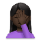 Woman Facepalming- Dark Skin Tone emoji on LG